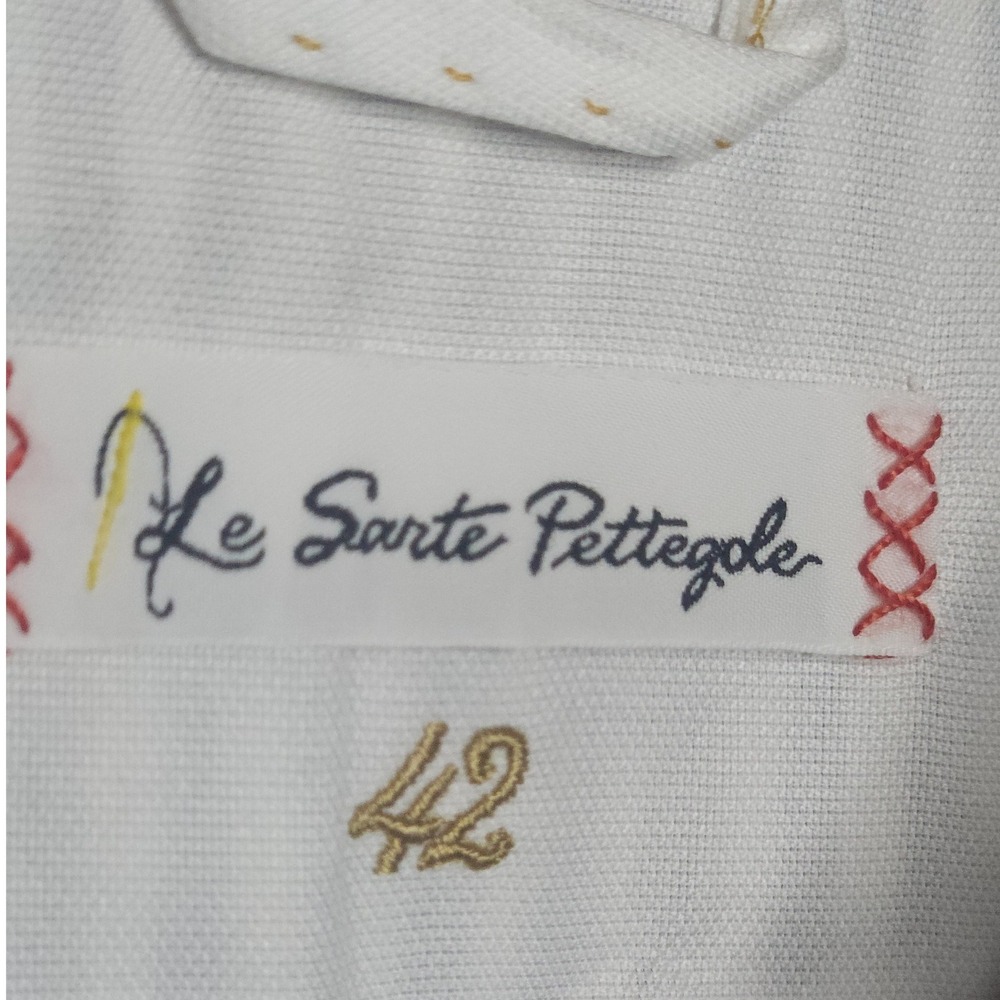 LE SARTE PETTEGOLE Striped Button Down Shirt Blue White Women's size 6 NWT $290 - Picture 8 of 9